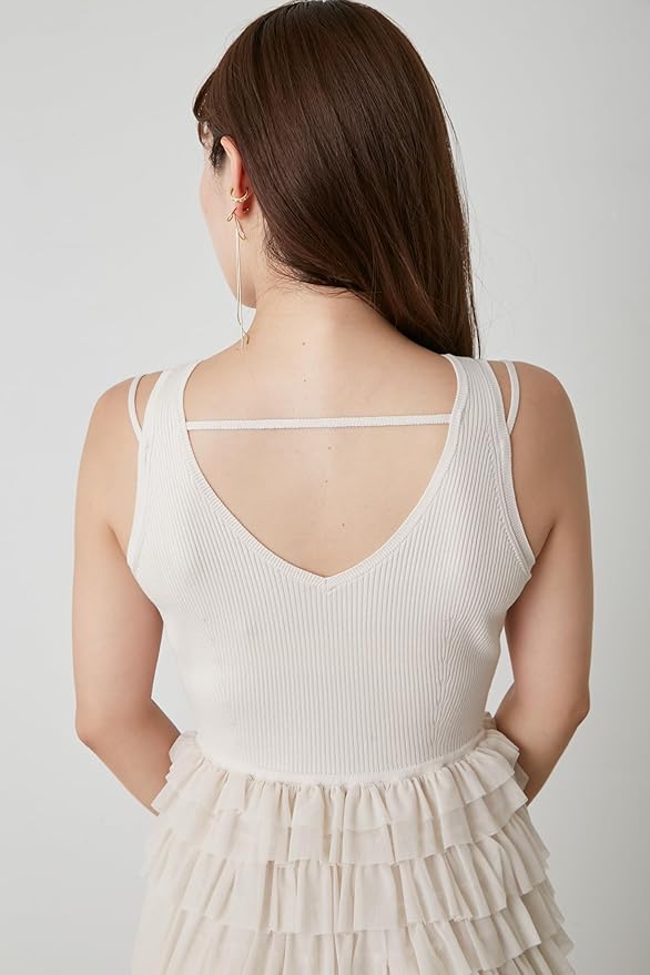 SNIDEL ボリュームフリルニットワンピース　アイボリー　M SNIDEL (12%OFF) snidel / スナイデル ボリュームフリルニット